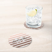 バラストライプ金ゴールドとモノグラム ラウンドペーパーコースター (インサイチュ)