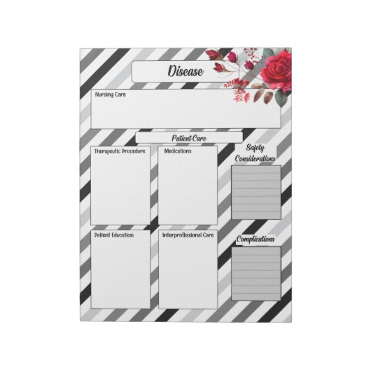 バラストライプ_病気温度2 ノートパッド (回転)