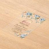 バラストリングライツダスティブルー60誕生日 アクリル招待状 (レイダウン)