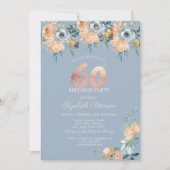 バラストリングライツダスティブルー60誕生日 招待状 (正面)