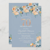 バラストリングライツダスティブルー70誕生日 招待状 (正面/裏面)