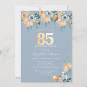 バラストリングライツダスティブルー85誕生日 招待状 (正面)