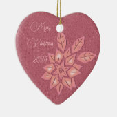 バラストローと桃のグラデーションのポインセチア セラミックオーナメント (右)