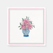 バラス絵を描ルーとホワイトジンジャージャールナプキンズ スタンダードカクテルナプキン (正面)