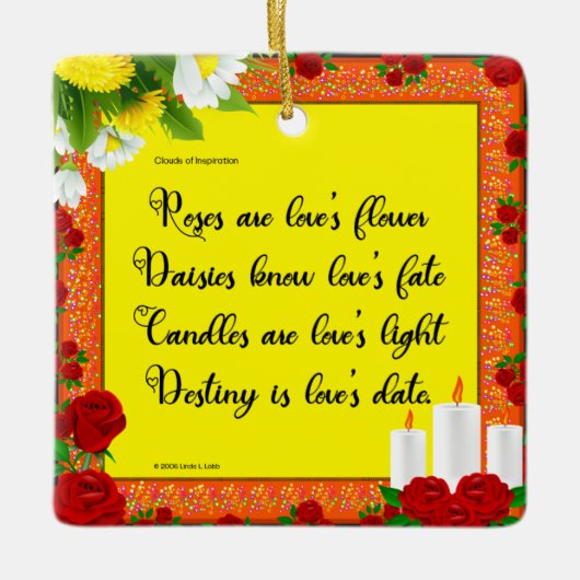 バラズアールラブズフラワーオーナメント セラミックオーナメント (正面)