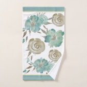 バラズブルー&タウペオンクリーム バスタオルセット (ハンドタオル)