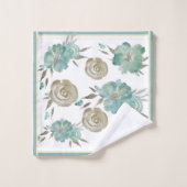 バラズブルー&タウペオンクリーム バスタオルセット (ウォッシュタオル)