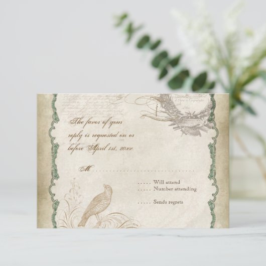 バラズラフランスのブバーズスワールヴィンテージレースアクア 出欠カード (スタンド正面)