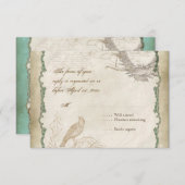 バラズラフランスのブバーズスワールヴィンテージレースアクア 出欠カード (正面/裏面)