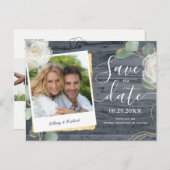 バラズ·グリーンリ素朴ー·フォト·ウェディング·セーブザ·デート 案内ポストカード (正面/裏面)