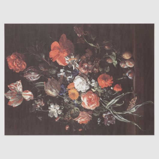 バラズ、チューリップス、ラヌンクルス著Rachel Ruysch 薄葉紙 (正面)