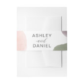 バラセージとグレープウォーターの色の円モダン結婚の 招待状ベリーバンド (正面例)