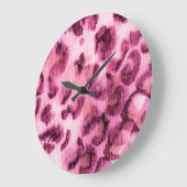 バラタイガー:動物のアクリルテクスチャ ラージ壁時計 (傾斜)