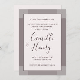 バラタウペ赤面グレイエレガント薄紫結婚ズ 招待状