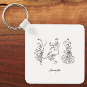 バラタナティヤムダンス名前をカスタムする キーホルダー (正面)