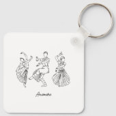 バラタナティヤムダンス名前をカスタムする キーホルダー (裏面)