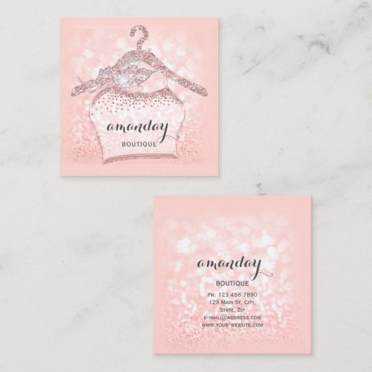 バラダイヤモンドクロスハンガードレスブティックスクエア スクエア名刺 (正面/裏面)