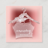 バラダイヤモンドクロスハンガーバーガンディブティック スクエア名刺 (正面)