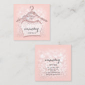 バラダイヤモンドクロスハンガーピンクブティックスクエア スクエア名刺 (正面/裏面)