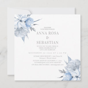 *~*バラダスティブルーフローラAR15 WEDING RSVP +受信 招待状