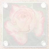 バラダブルデライトクリームピンクレッドエッジ ガラスコースター (裏面)