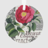 バラダマスクかわいらしフローラアンティーク オーナメント (裏面)