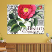 バラダマスクかわいらしフローラアンティーク キャンバスプリント (インサイチュ (リビング))