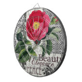 バラダマスクかわいらしフローラアンティーク ダーツボード (正面右)