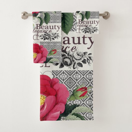 バラダマスクかわいらしフローラアンティーク バスタオルセット (インサイチュ)