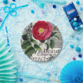 バラダマスクかわいらしフローラアンティーク ペーパープレート (パーティー)