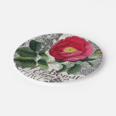 バラダマスクかわいらしフローラアンティーク ペーパープレート (アングル)