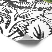 バラダマスクかわいらしフローラアンティーク ポスター (角)