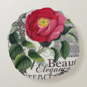 バラダマスクかわいらしフローラアンティーク ラウンドクッション (裏面)