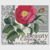 バラダマスクかわいらしフローラアンティーク ラッピングペーパー (フラット)