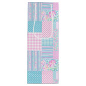 バラチョイフェイクパッチワークワイン抱き枕 ワインギフトバッグ (正面)