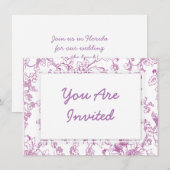 バラチンツフローラルパターン 招待状 (正面/裏面)