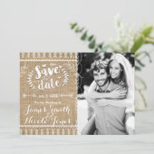 【バラックラフト風】バラップの"Save the Date" 写真入り 招待状 (スタンド正面)