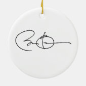 バラック・オバマのサイン- .PNG セラミックオーナメント (裏面)