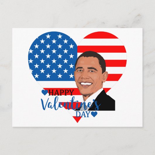バラック・オバマのバレンタイン シーズンポストカード (正面)