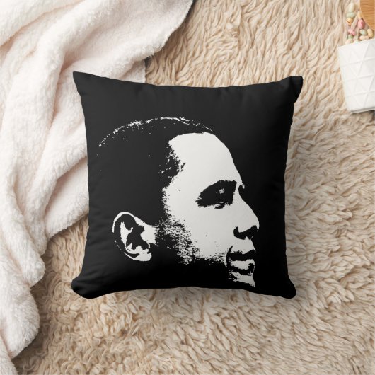 バラック・オバマの側面のポートレートのステンシル クッション (ブランケット)