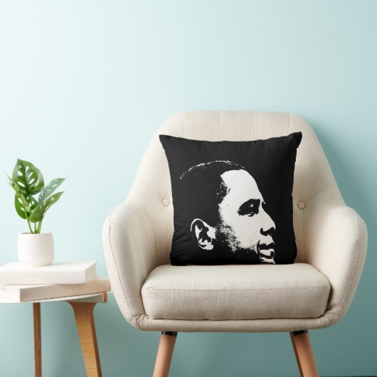 バラック・オバマの側面のポートレートのステンシル クッション (椅子)