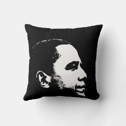 バラック・オバマの側面のポートレートのステンシル クッション (裏面)