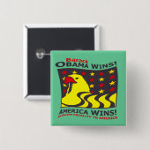 バラック・オバマの勝利! - 缶バッジ (正面&裏面)