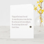 バラック・オバマの変更の引用文 カード (黄色い花)