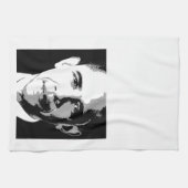 バラック・オバマの正方形のポートレート- .PNG キッチンタオル (横)