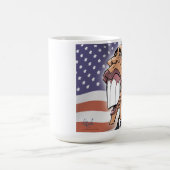 バラック・オバマの漫画のマグの旗 コーヒーマグカップ (中央)