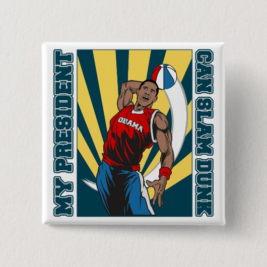 バラック・オバマの確実 缶バッジ (正面)