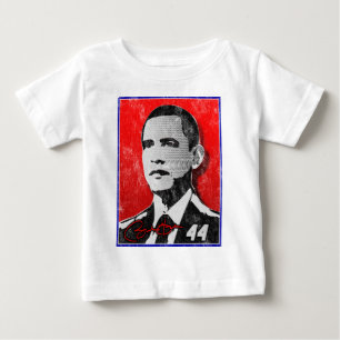 バラック・オバマの赤のポートレート ベビーTシャツ