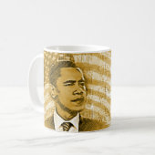 バラック・オバマの金ゴールドのマグを"変えて下さい" コーヒーマグカップ (正面左)