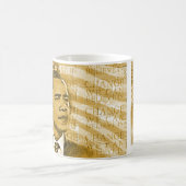 バラック・オバマの金ゴールドのマグを"変えて下さい" コーヒーマグカップ (中央)